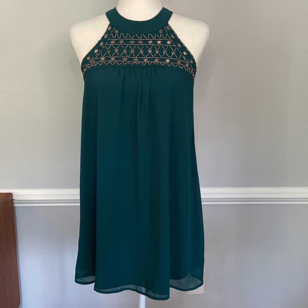 NWT Francesca's Emerald Green Swing Dress